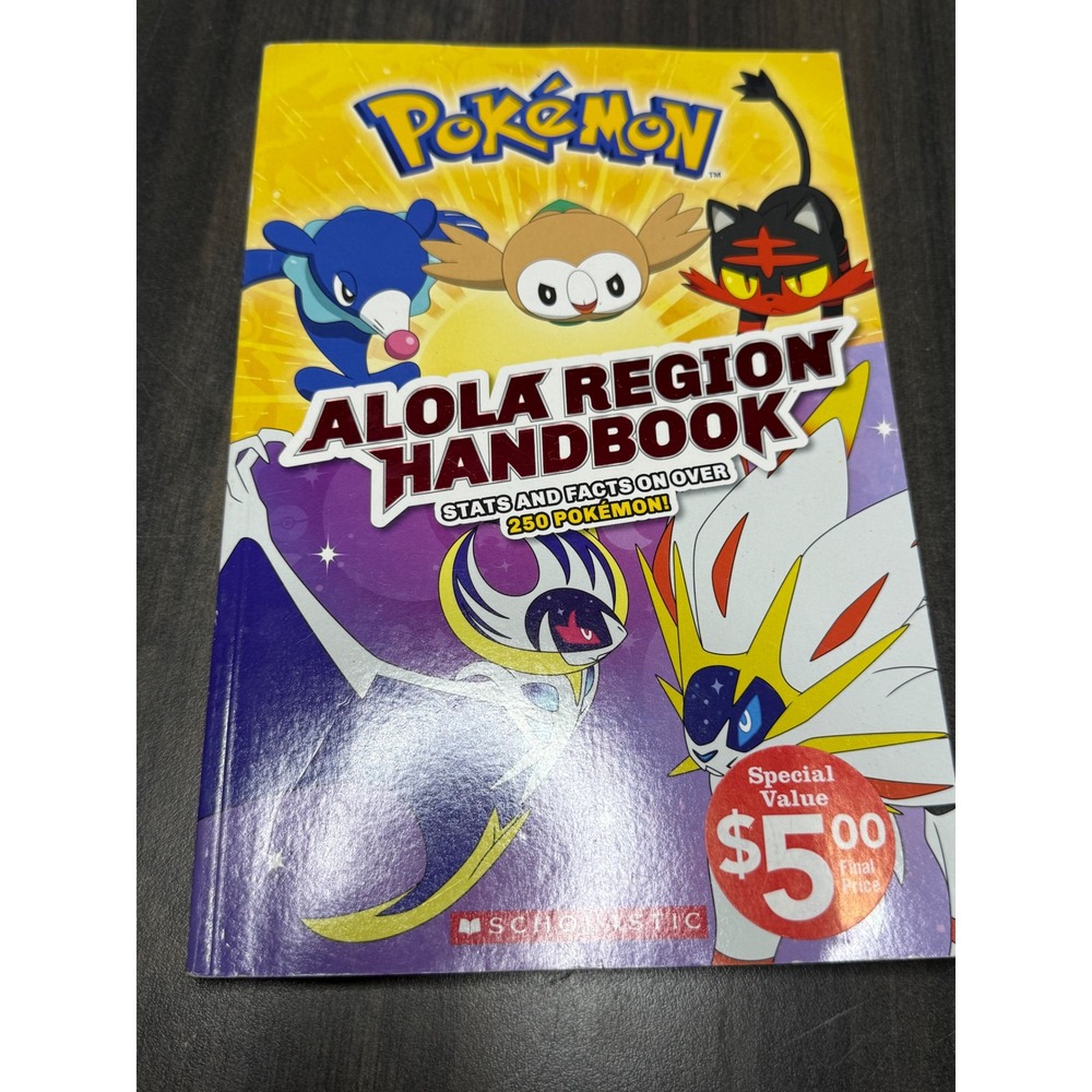 Pokemon Alola Region Handbook Scholastic Paperback Guidebook Stats Facts 250+